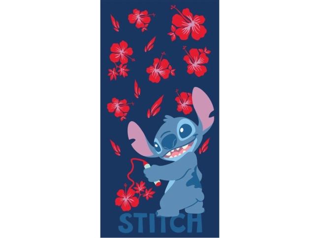 Stitch - Serviette de Plage Fleurs rouges
